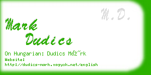 mark dudics business card